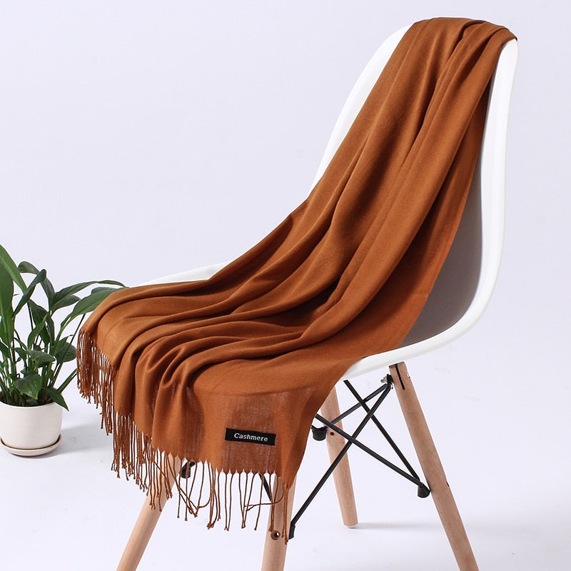 Dame Cashmere Vinterskærf – Tidløs Elegance & Luksuriøs Varme til Kolde Dage Scarfs Tech Butik Brui 200cm x 70cm