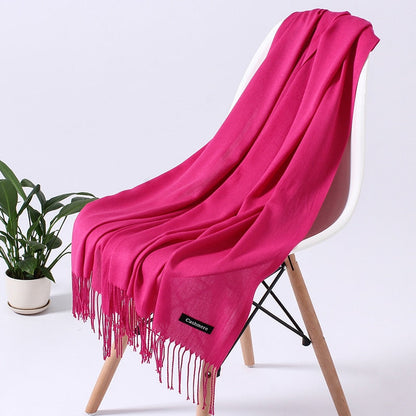 Dame Cashmere Vinterskærf – Tidløs Elegance & Luksuriøs Varme til Kolde Dage Scarfs Tech Butik Pink 5 200cm x 70cm