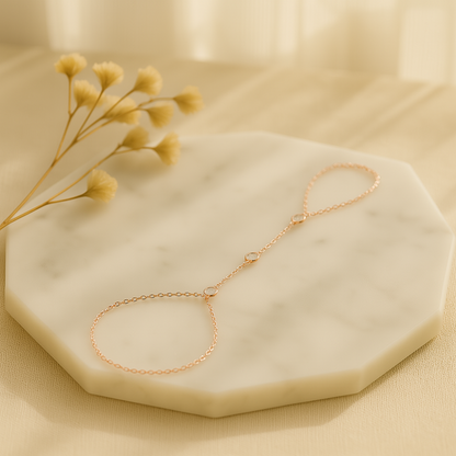 Kædevedhæng Finger Ring Palme Krystalarmbånd – Justerbart & Glitrende Jewelry Bracelet Chain Tech Butik Rose guld