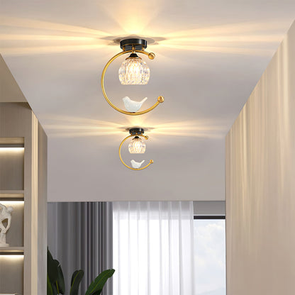 Keramisk Loftlampe med Fugledetalje og Elegante Former Loftslampe Tech Butik