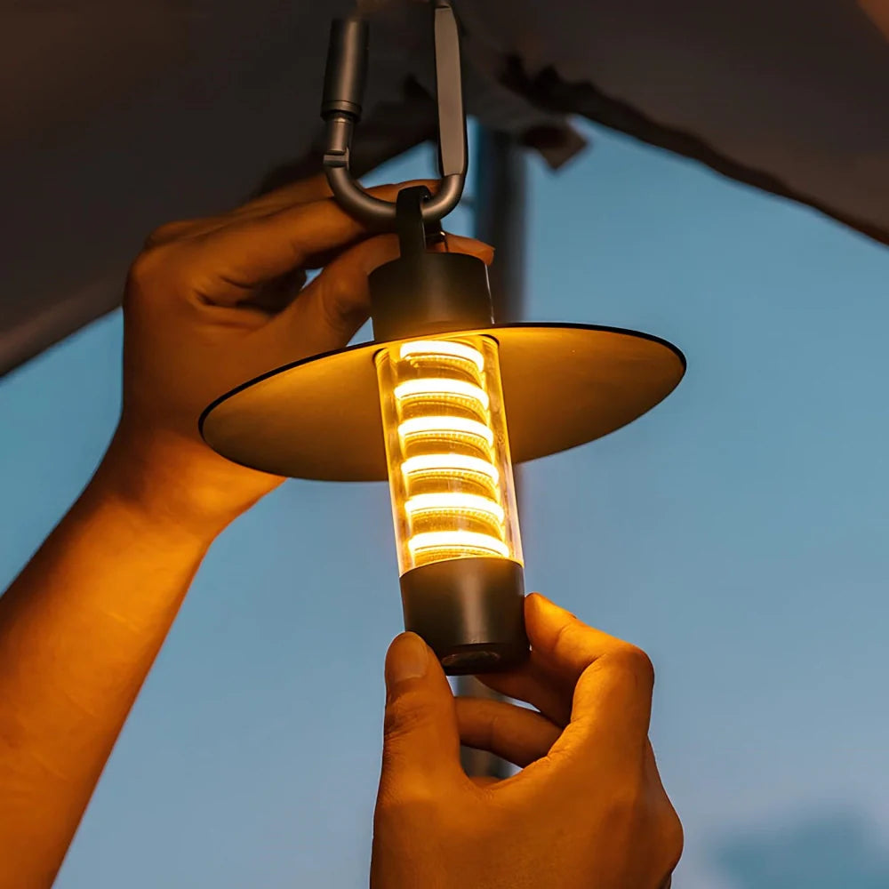 Klar Vandtæt Genopladelig LED Campinglanterne Have Tech Butik Sort