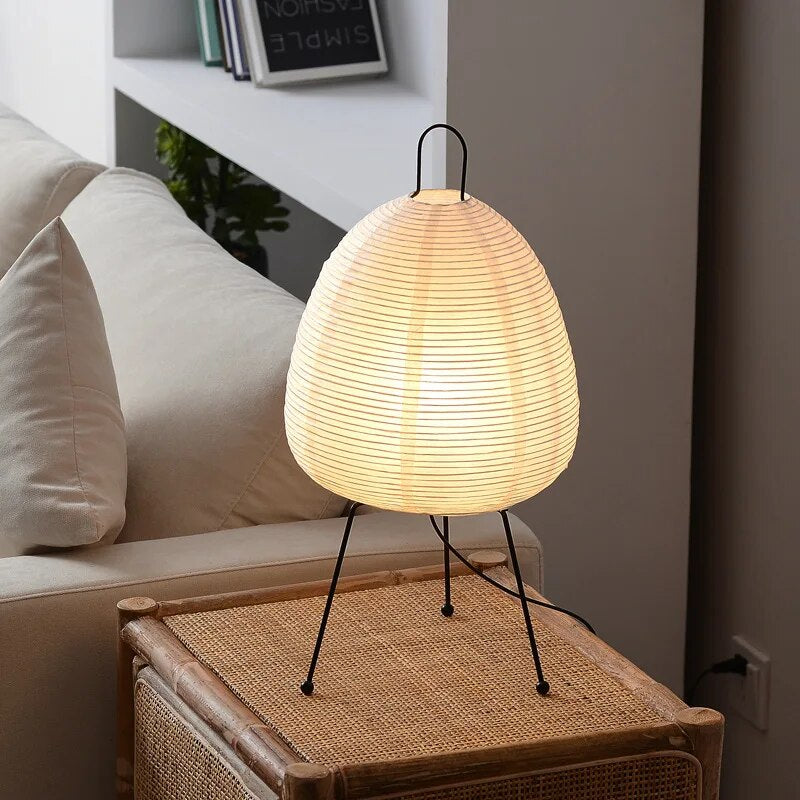 Klassisk Gulvlampe med Rispapirlook til Rolige Rum Bordlamper Tech Butik