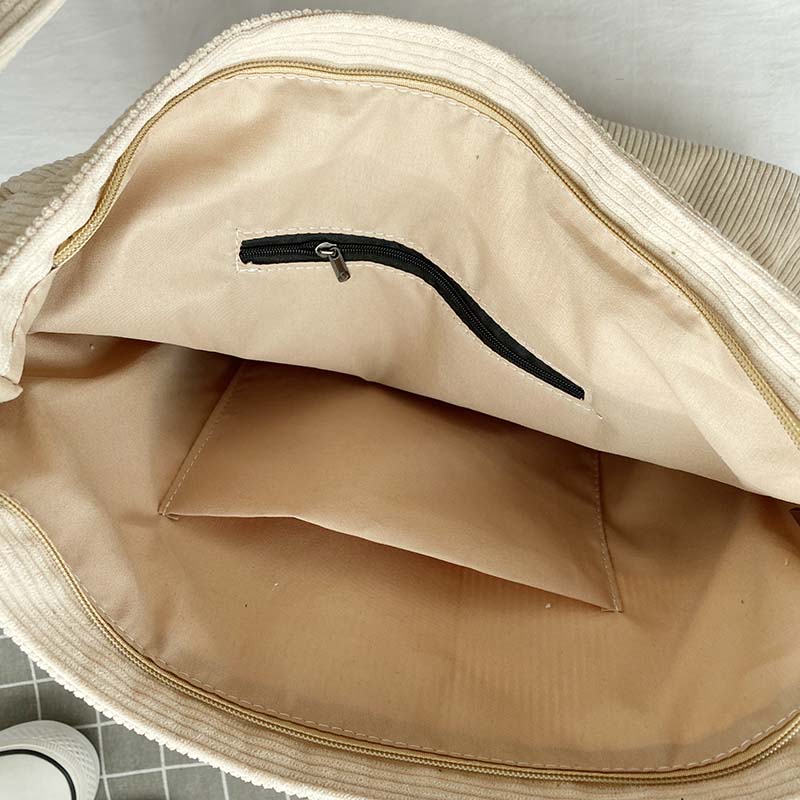 Klassisk og Holdbar Canvas Fløjls Skuldertaske Skuldertaske Tech Butik