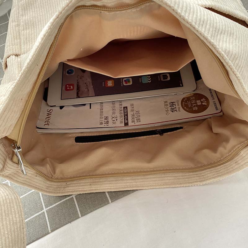Klassisk og Holdbar Canvas Fløjls Skuldertaske Skuldertaske Tech Butik
