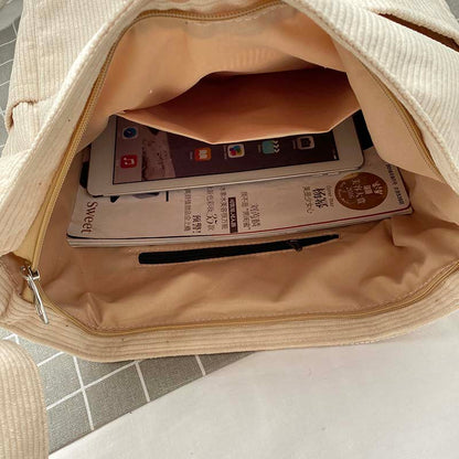 Klassisk og Holdbar Canvas Fløjls Skuldertaske Skuldertaske Tech Butik