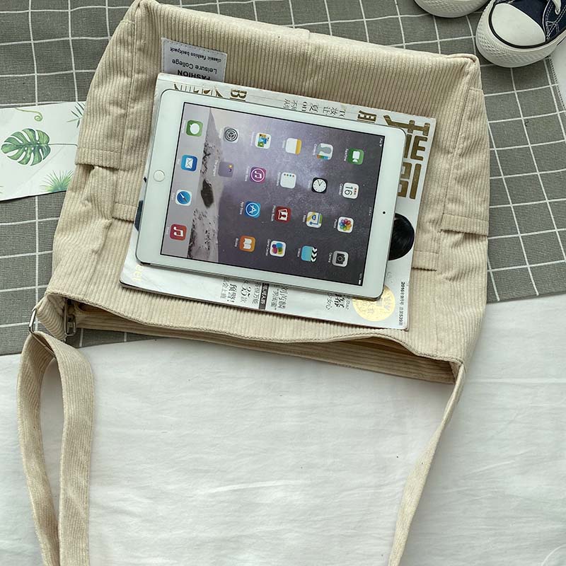 Klassisk og Holdbar Canvas Fløjls Skuldertaske Skuldertaske Tech Butik