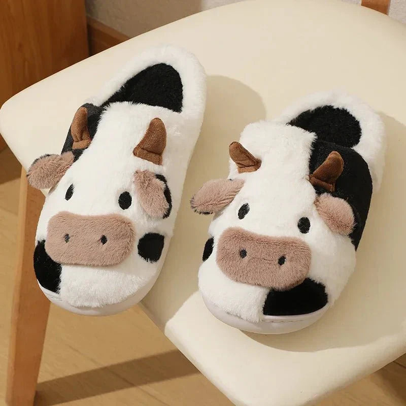 Hyggelige Ko-Tøfler – Varme & Sjove Indendørs Fodtøj Slippers Tech Butik Sort 36