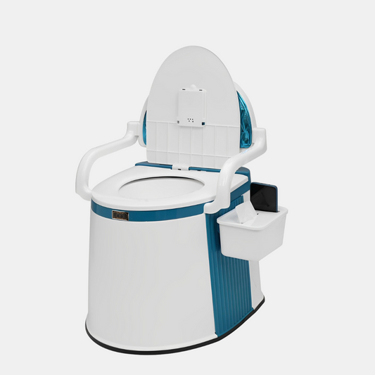 Kommodestol til Voksne & Seniorer – Bærbar Toilet med Låg og Ryglæn Bærbare toiletter Tech Butik