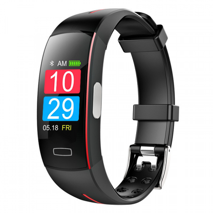 Kompakt Bluetooth Smartwatch med Sundhedsfunktioner Smart Watch Tech Butik Sort/Rød