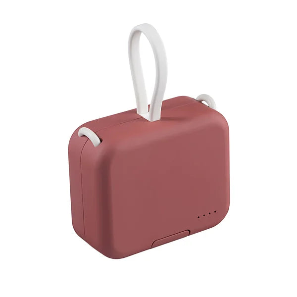 Kompakt Foldbar Powerbank med Indbygget Telefonholder Power Bank Tech Butik Rød