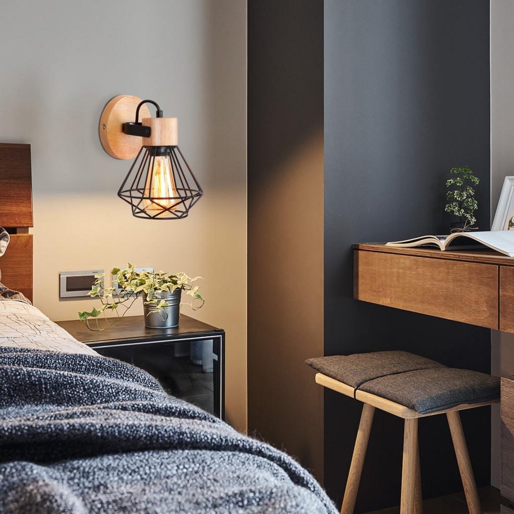 Kompakt Industriel Væglampe med Justerbar Gåsehals Væglamper Tech Butik Sort væglampe