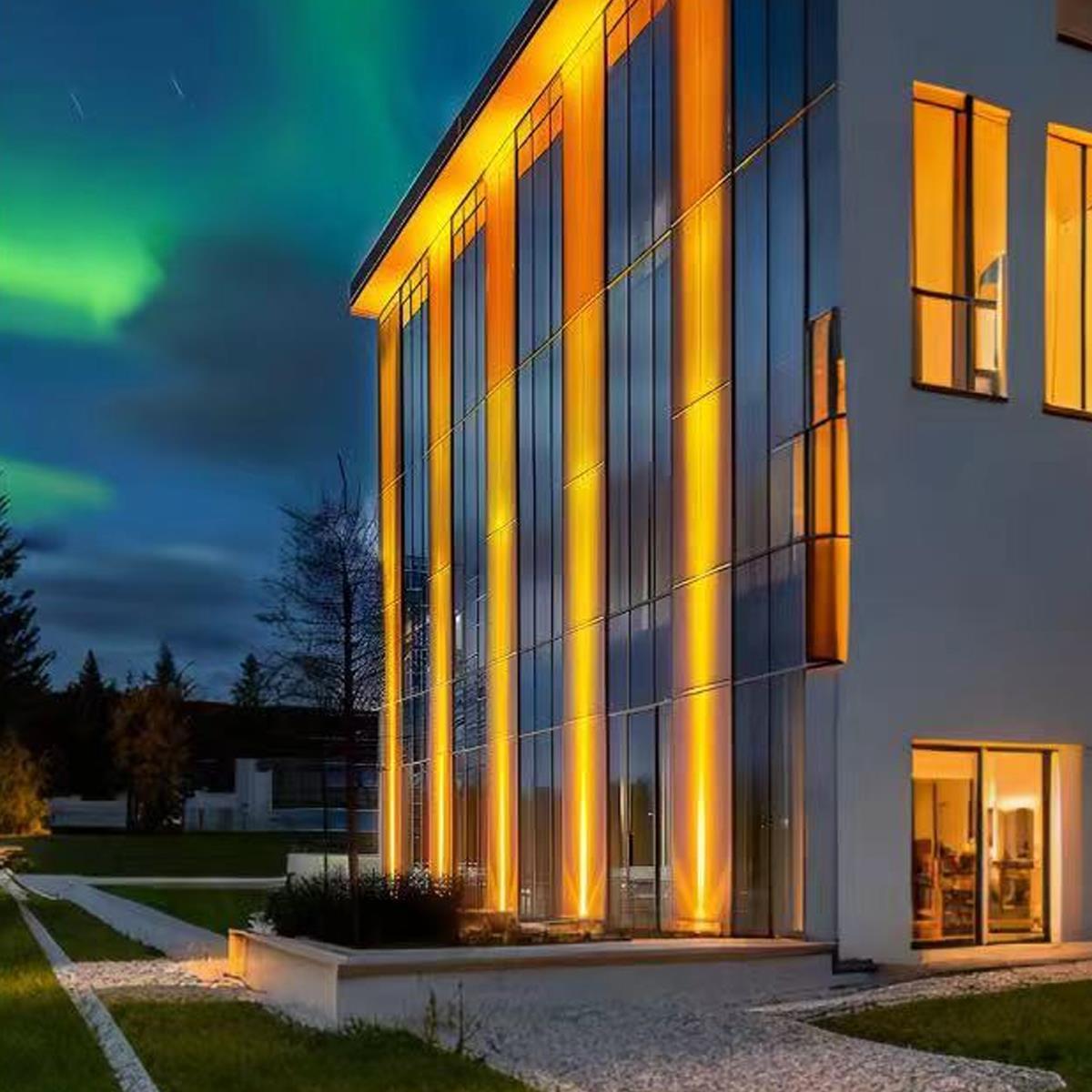 Kraftige vandtætte udendørs LED-spotlights til landskabsbelysning Spotbelysning Tech Butik Rektangulær 50W Gul