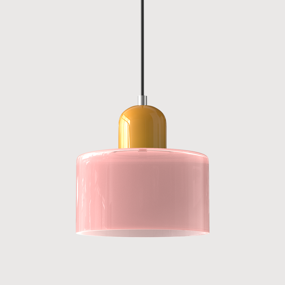 Kreativ Glaspendel Lampe til Elegant Belysning i Hjemmet Hængelamper Tech Butik Lyserød Gul
