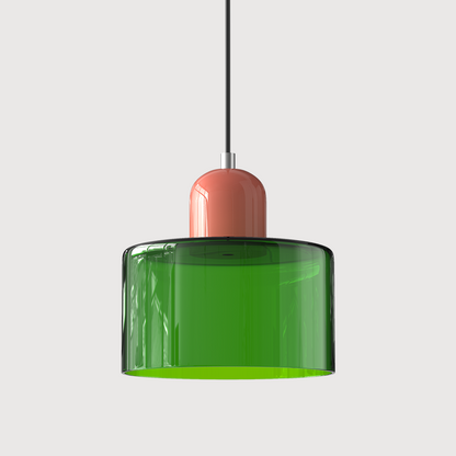 Kreativ Glaspendel Lampe til Elegant Belysning i Hjemmet Hængelamper Tech Butik Grøn Lyserød