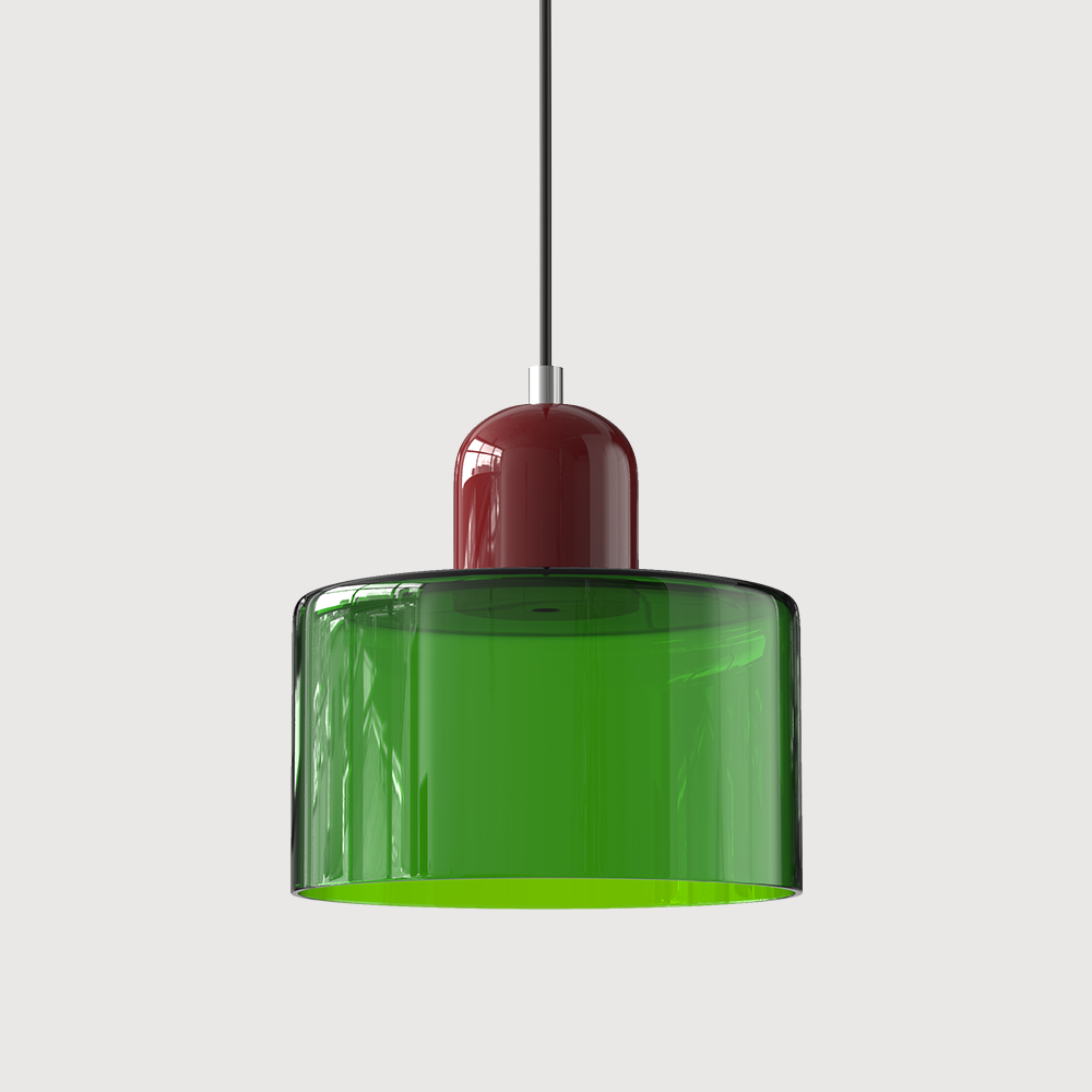 Kreativ Glaspendel Lampe til Elegant Belysning i Hjemmet Hængelamper Tech Butik Grøn Rød