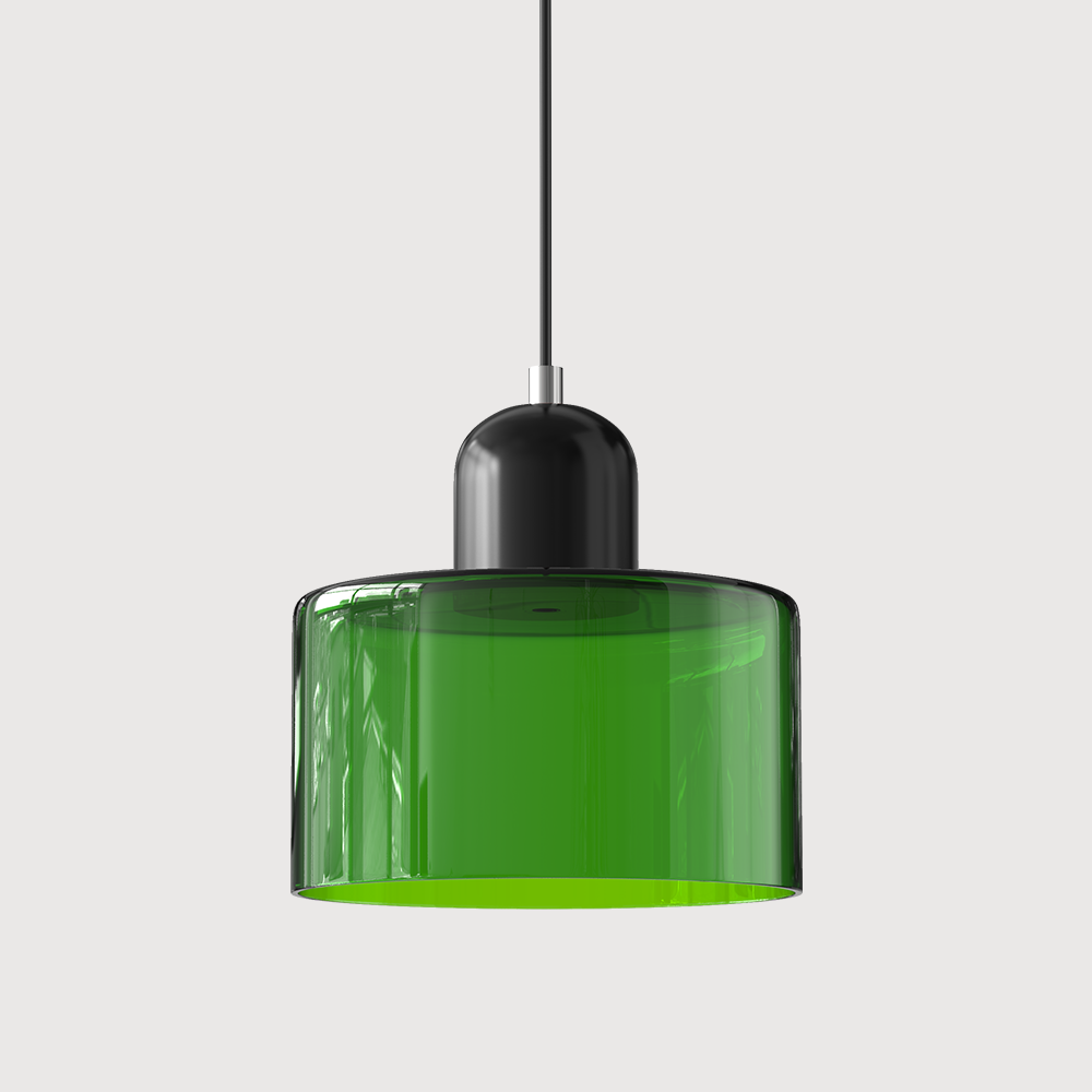 Kreativ Glaspendel Lampe til Elegant Belysning i Hjemmet Hængelamper Tech Butik Grøn Sort