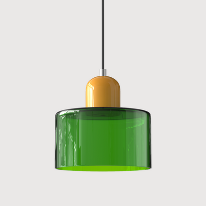 Kreativ Glaspendel Lampe til Elegant Belysning i Hjemmet Hængelamper Tech Butik Grøn Gul