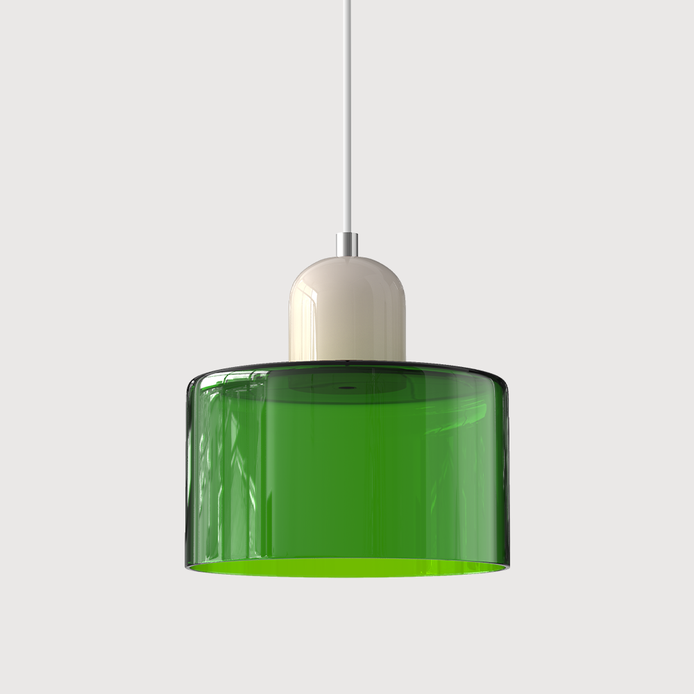 Kreativ Glaspendel Lampe til Elegant Belysning i Hjemmet Hængelamper Tech Butik Grøn Beige