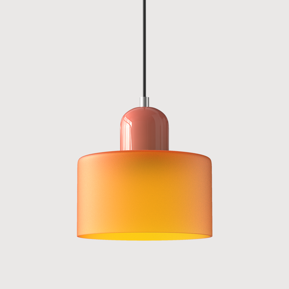 Kreativ Glaspendel Lampe til Elegant Belysning i Hjemmet Hængelamper Tech Butik Orange Lyserød