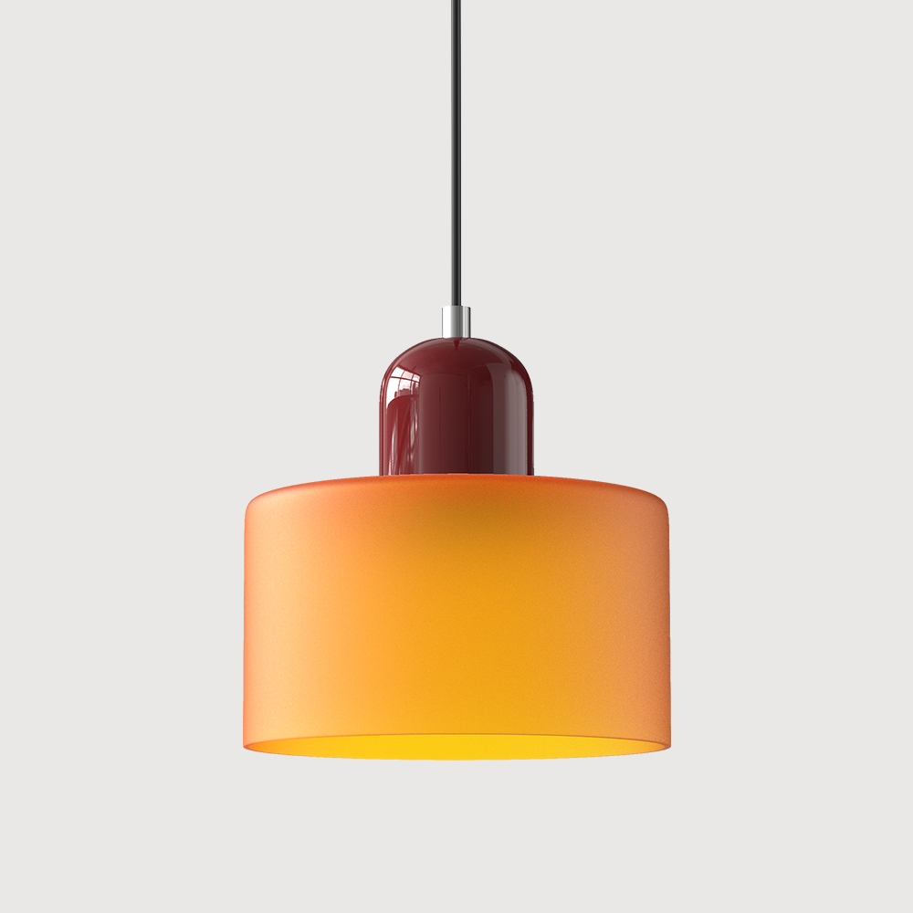 Kreativ Glaspendel Lampe til Elegant Belysning i Hjemmet Hængelamper Tech Butik Orange Rød
