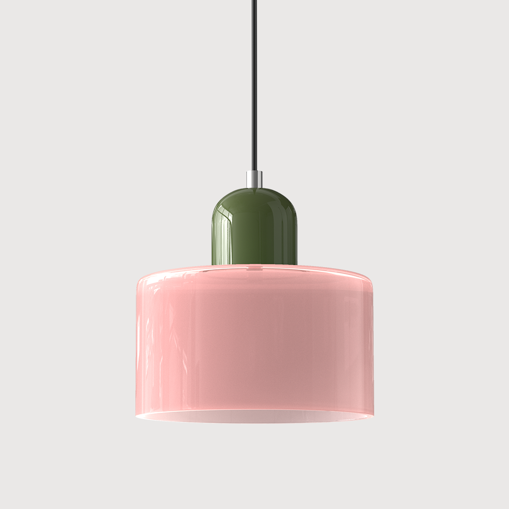 Kreativ Glaspendel Lampe til Elegant Belysning i Hjemmet Hængelamper Tech Butik Lyserød Grøn