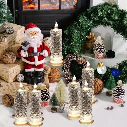 Elegant krystal LED-stearinlyssæt – Varm hvid glød til alle årstider Home & Decor Tech Butik