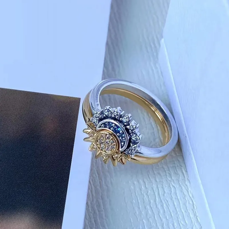 Krystal Stenring med Sol- og Månedesign – Elegant Smykke til Kvinder Smykker Tech Butik