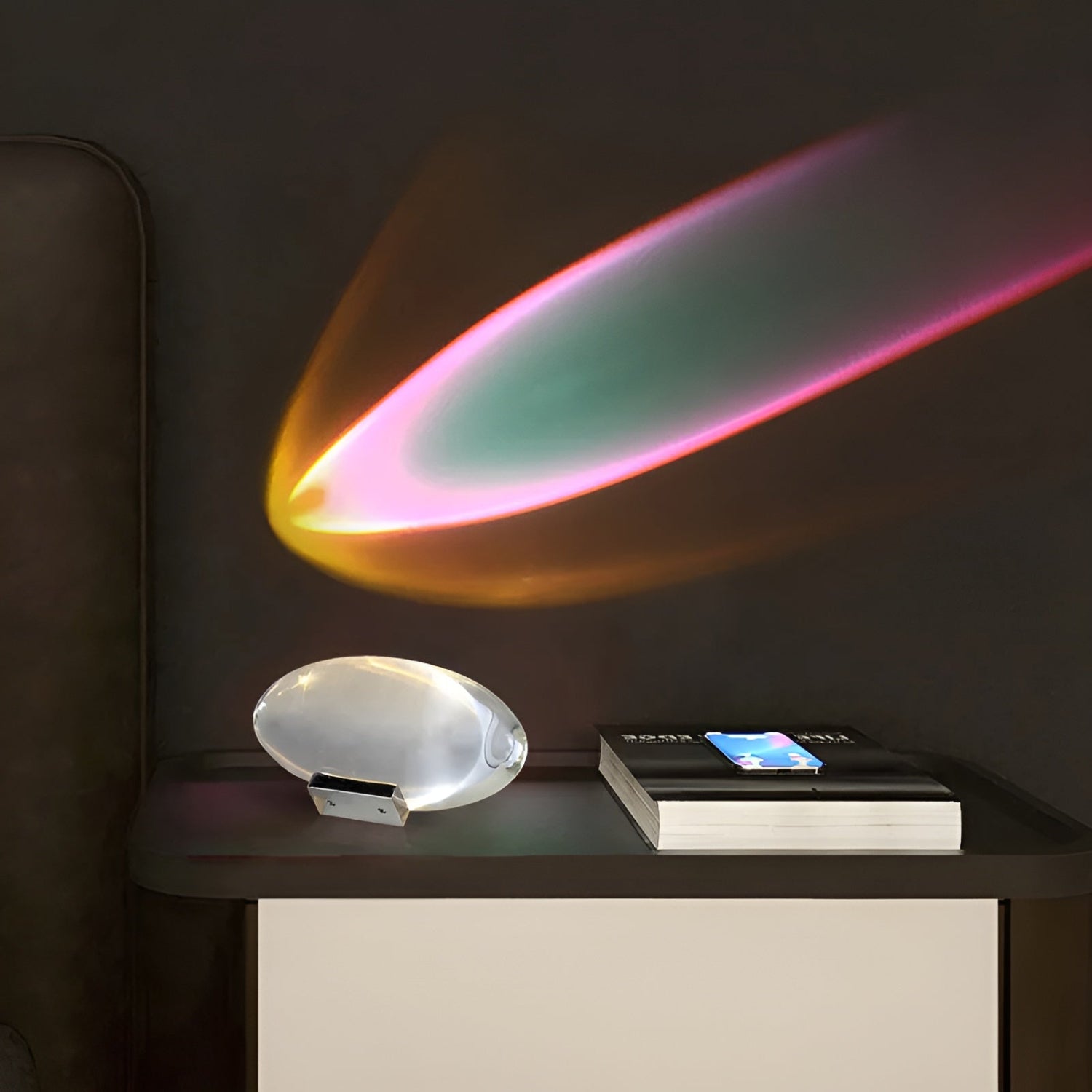 Krystallampe med Hypnotiske Lyseffekter Stemningsbelysning Tech Butik