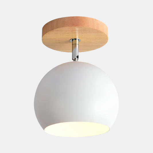 LED-væglampe med træ- og metalkugle-design Loftlamper Tech Butik Hvid