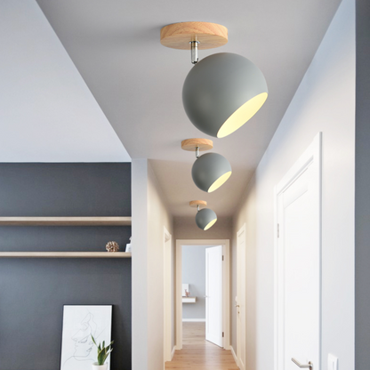 LED-væglampe med træ- og metalkugle-design Loftlamper Tech Butik