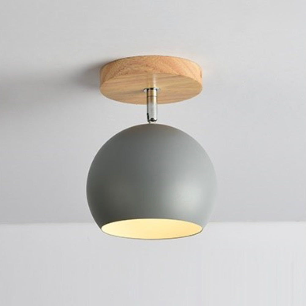 LED-væglampe med træ- og metalkugle-design Loftlamper Tech Butik Grå