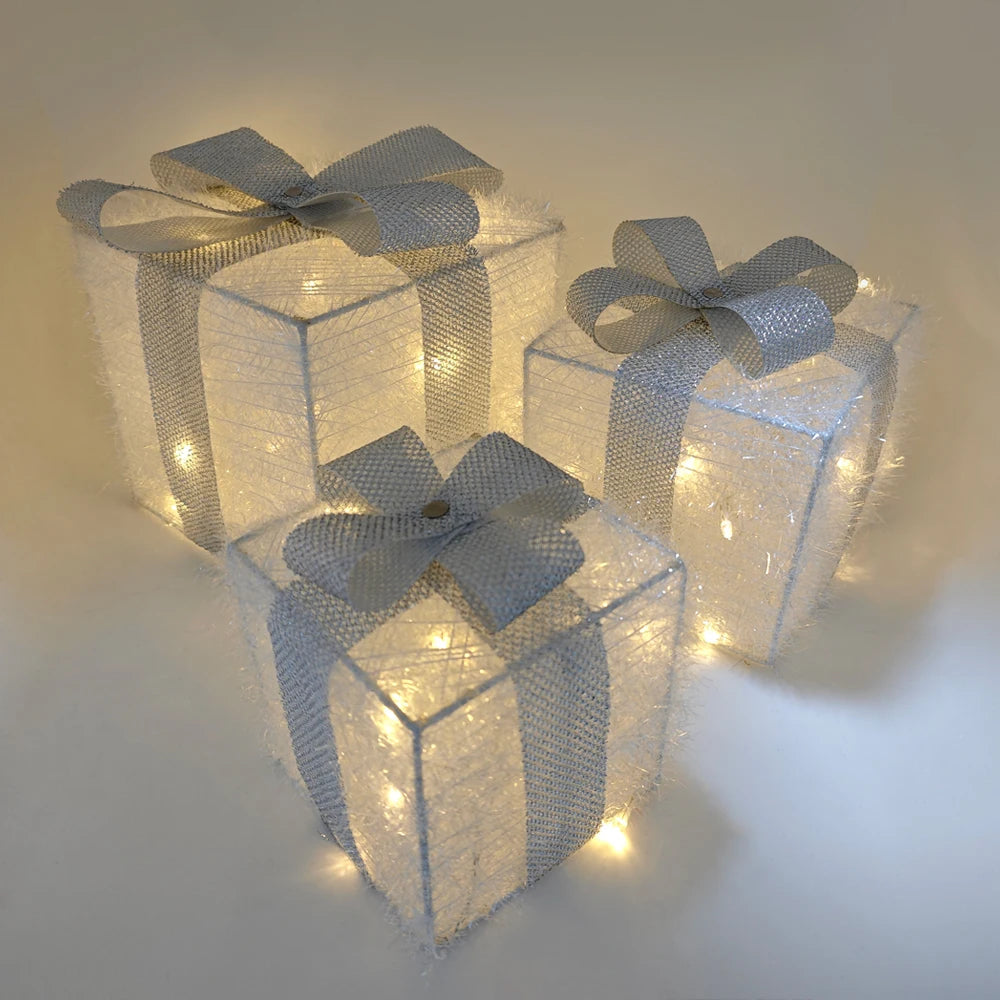 LED Gaveæsker til Juledekoration – Varmt Lys til Indendørs og Udendørs Brug Julelys og belysningsdekorationer Tech Butik