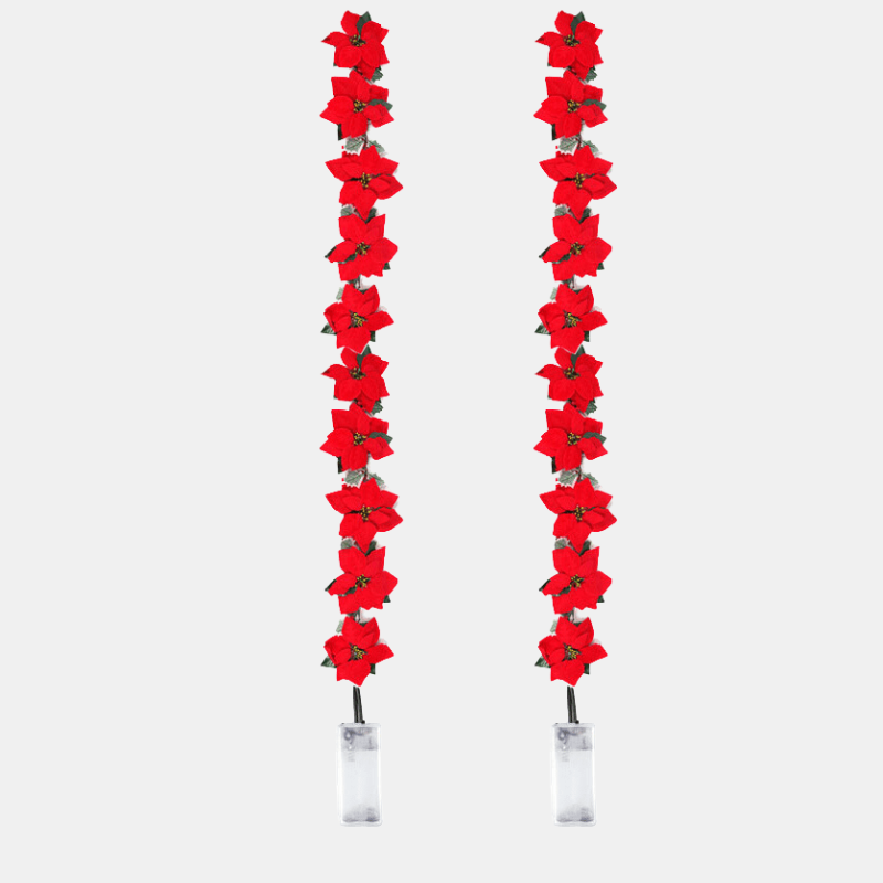 LED Julelys Poinsettia Blomster – Udendørs Julebelysning til Dekoration Sæsonbestemt belysning Tech Butik 1 Sæt 3m 10LED