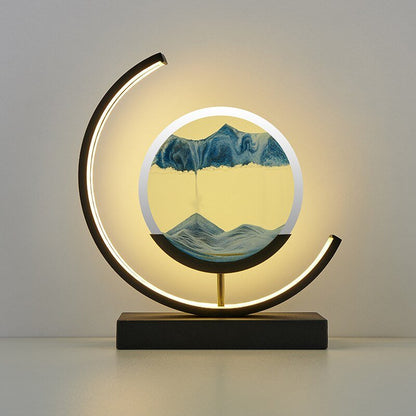 LED Sandkunst Ramme til Afslappende Hjemmedekoration Bordlamper Tech Butik Blå Sort