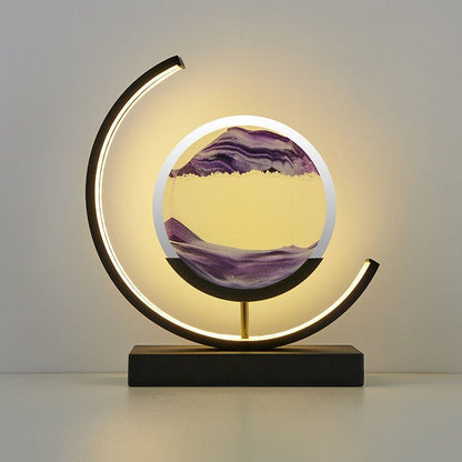 LED Sandkunst Ramme til Afslappende Hjemmedekoration Bordlamper Tech Butik Lilla Sort