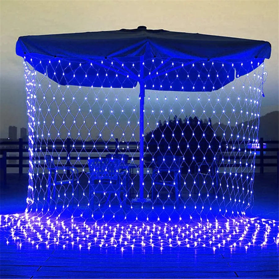 LED Sfeerlamp Udendørs - Vandafvisende Lampe til Magisk Belysning Lysstreng Tech Butik Blå 150cm x 150cm 96LED