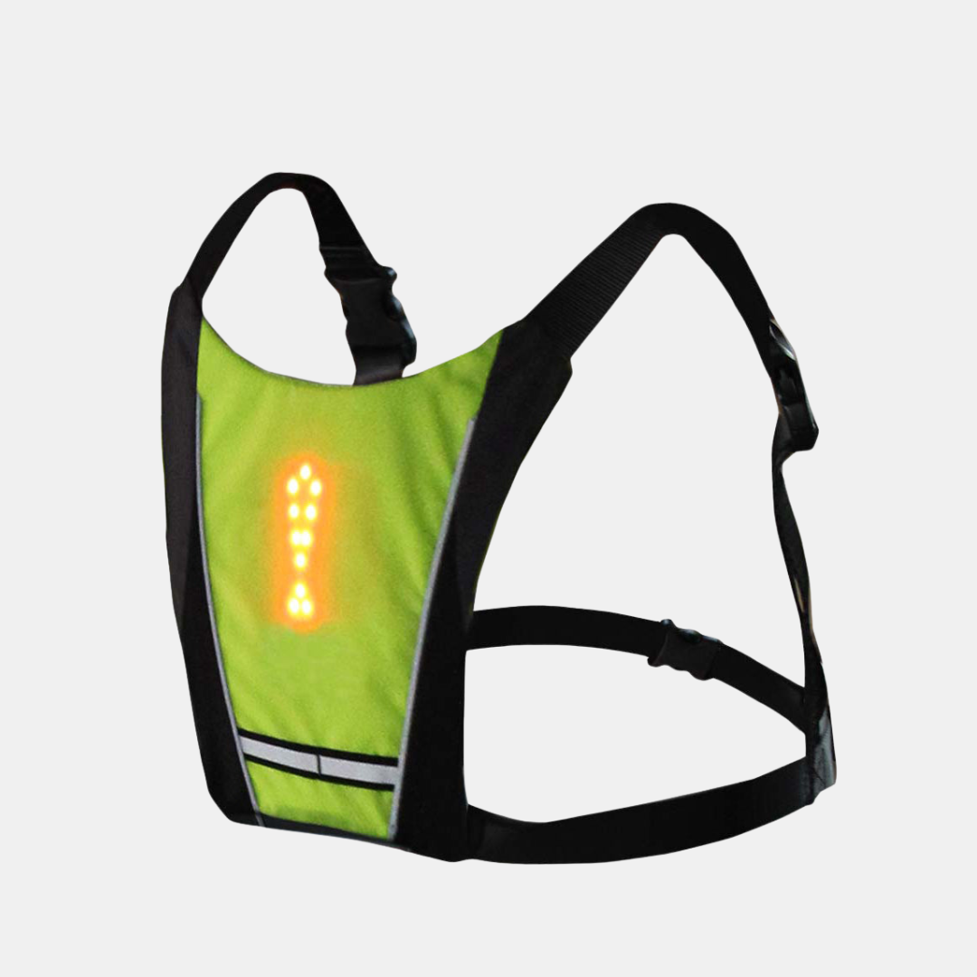 LED Sikkerhedsvest – Reflekterende med Trådløse Blinklys Cykelveste Tech Butik Gul