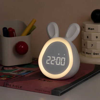 LED Vækkeur med Lys i Sødt Kanin Design – Vækkeur til Børn i Soveværelset Bordlampe Tech Butik