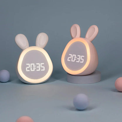LED Vækkeur med Lys i Sødt Kanin Design – Vækkeur til Børn i Soveværelset Bordlampe Tech Butik