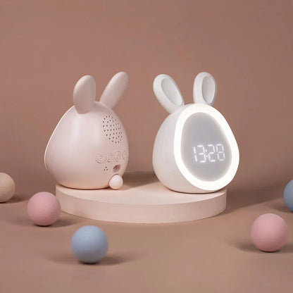 LED Vækkeur med Lys i Sødt Kanin Design – Vækkeur til Børn i Soveværelset Bordlampe Tech Butik