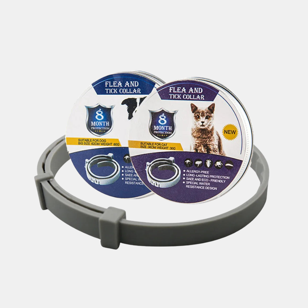 Langvarig Flåt- og Loppemiddel Halsbånd – 8 Måneder Beskyttelse til Dit Kæledyr Hund Lopper & Flåtbekæmpelse Tech Butik Grå Hunde (70 cm)