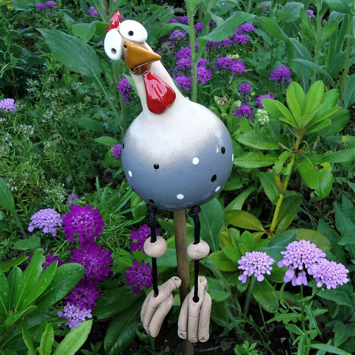 Legende Hønse Gartendekoration - Farverige Figurer til Haven og Terrasse (1+1 Gratis) Kyllingehave dekoration Tech Butik Blå