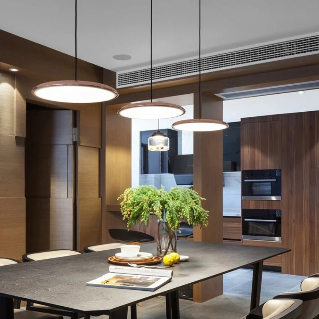 Stilfuld LED-loftslampe i træ til moderne interiører Pendellampe Tech Butik