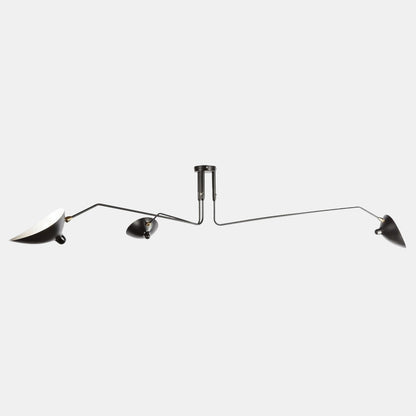 3-Arms Justerbar Væglampe til Elegant Belysning Loftslampe Tech Butik 3 hoveder: L 150cm x H 32cm Sort