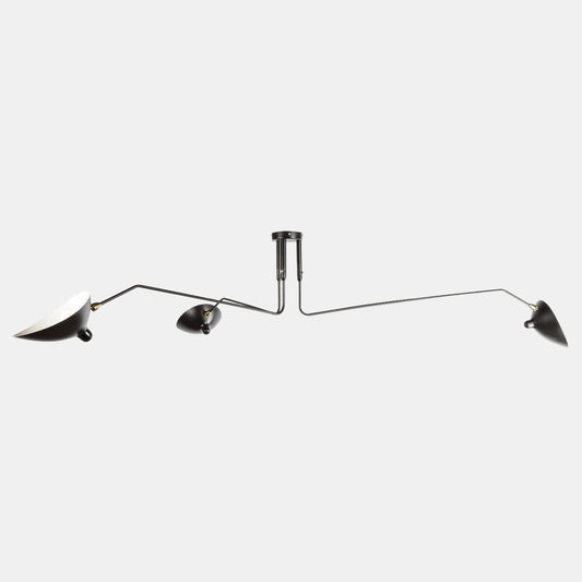 3-Arms Justerbar Væglampe til Elegant Belysning Loftslampe Tech Butik 3 hoveder: L 150cm x H 32cm Sort