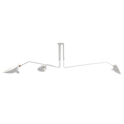 3-Arms Justerbar Væglampe til Elegant Belysning Loftslampe Tech Butik 3 hoveder: L 150cm x H 32cm Hvid