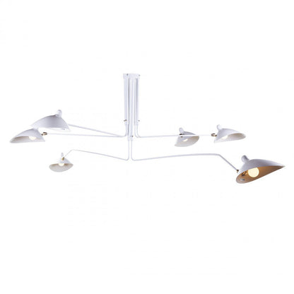 3-Arms Justerbar Væglampe til Elegant Belysning Loftslampe Tech Butik 6 hoveder: L 220cm x H 32cm Hvid