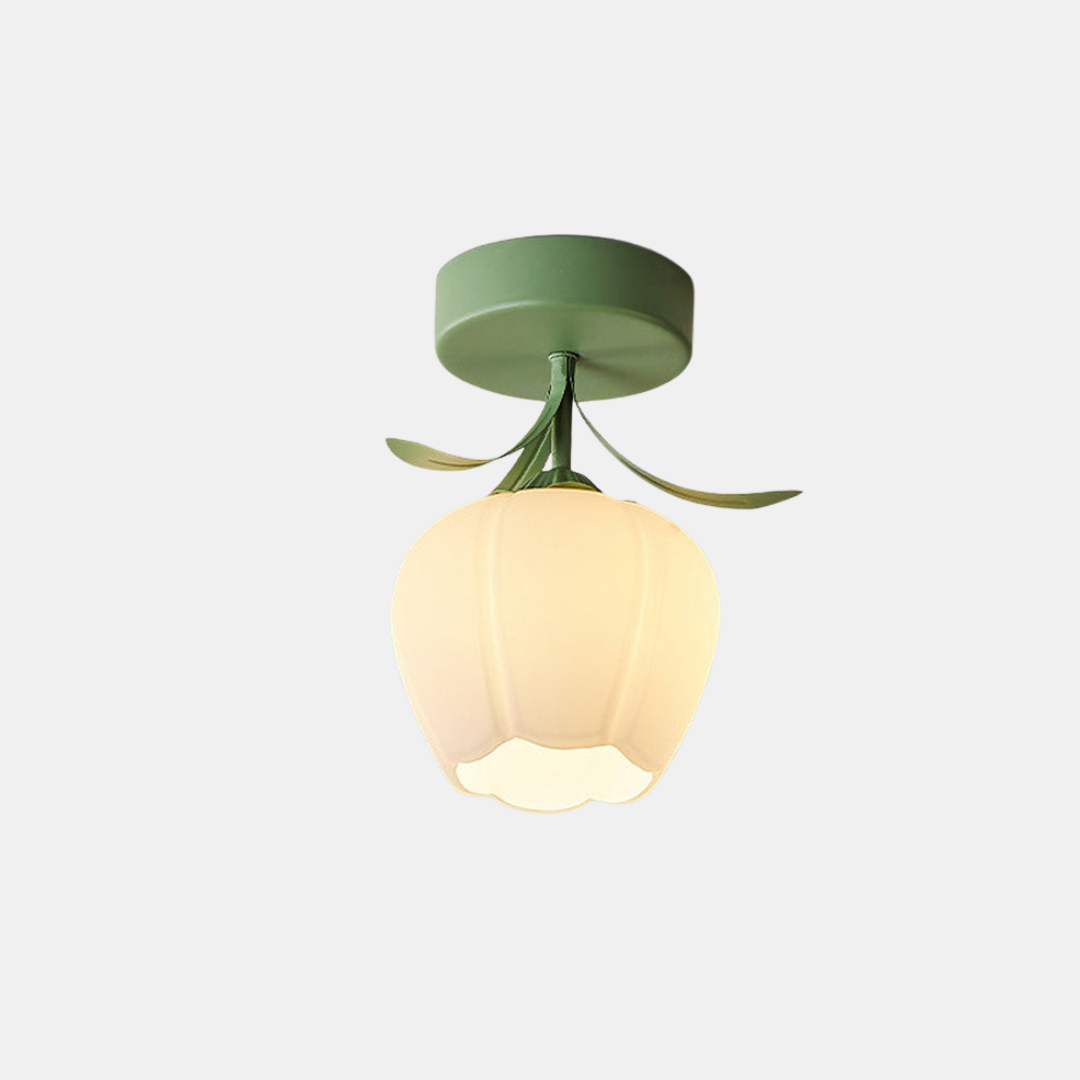 Loftlampe med Blomsterdesign – Stilfuldt Glasarmatur Belysning Tech Butik