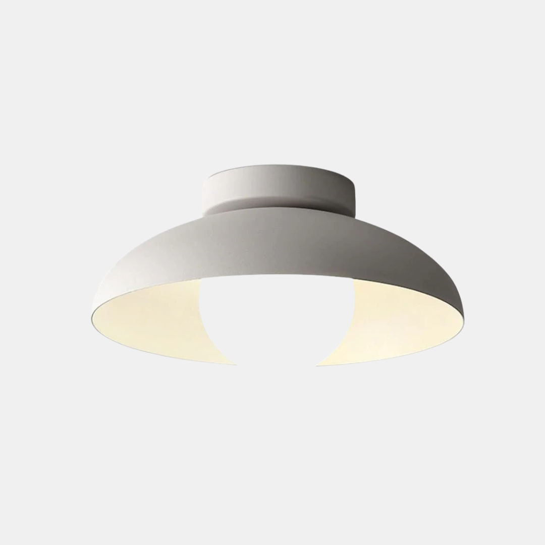 Loftlampe med Moderne Hvid Kuppel-Skærm Belysning Tech Butik Hvid D28 × H11 cm