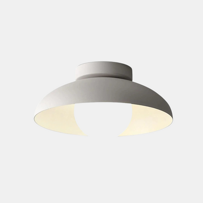Loftlampe med Moderne Hvid Kuppel-Skærm Belysning Tech Butik Hvid D28 × H11 cm